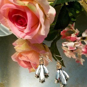 CRYSTAL GLASS Flower Petal Earrings = HighClass